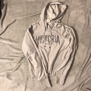 Victoria Sport Gray Glitter Hoodie 🤍✨